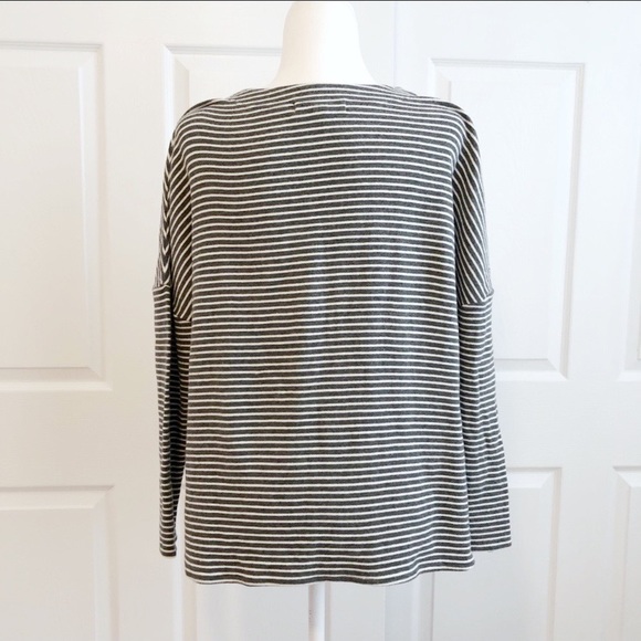 Olive + Oak Gray Stripe Hi Lo Dolman Sweatshirt - Picture 3 of 7